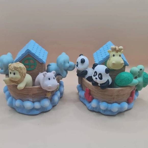 Noah's Ark Bookends Shelf Decor Children's Babies Room Animals - Picture 3 of 6